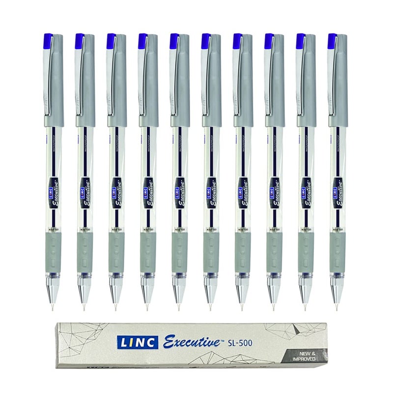 linc 0.55mm Executive SL-500 Gel Pen | Blue Ink | Pack of 10 - Image 1