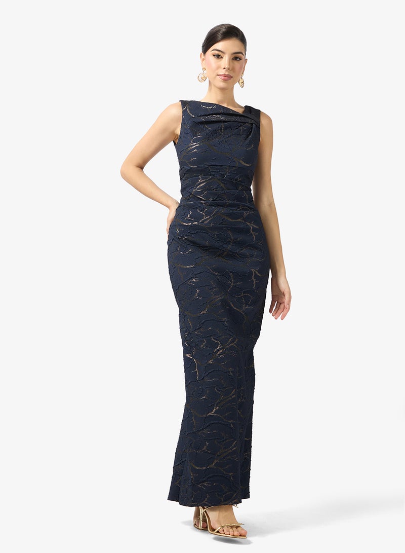 Adrianna Papell Jacquard Sleeveless Maxi Dress - Image 1