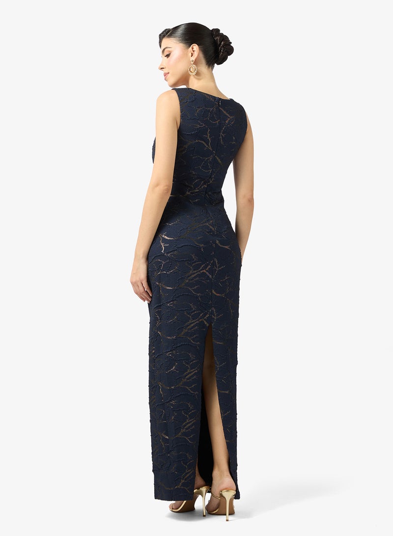 Adrianna Papell Jacquard Sleeveless Maxi Dress - Image 2