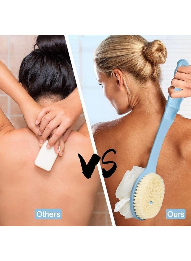 Ncry 2 IN 1 Bath Body Brush with Soft Loofah and Bristles,Back Scrubber with Curved Long Handled Shower Brush for Wet or Dry, Women & Men Body,Face and Spa Washing(2 IN 1 BATH BODY BRUSH) - Image 4