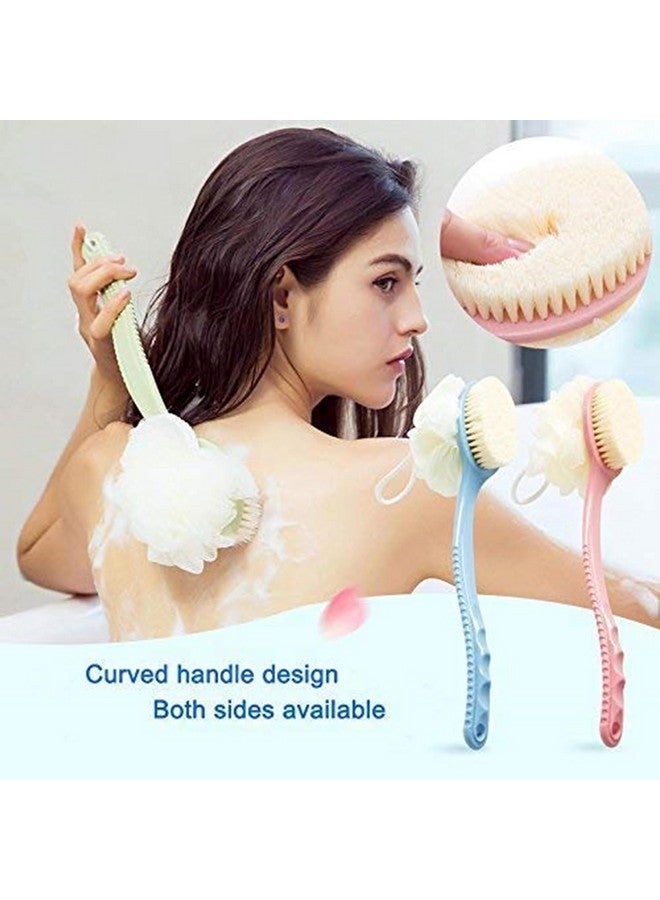 Ncry 2 IN 1 Bath Body Brush with Soft Loofah and Bristles,Back Scrubber with Curved Long Handled Shower Brush for Wet or Dry, Women & Men Body,Face and Spa Washing(2 IN 1 BATH BODY BRUSH) - Image 2