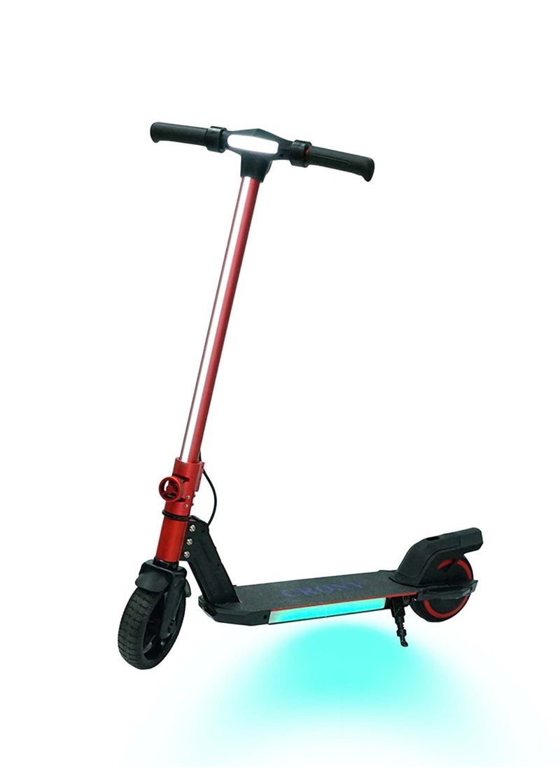 Crony S32 Children's Electric Scooter – 130W Motor, 10-16KM/H Speed, 21V/2.5AH Battery, 5-8KM Range, Foldable & Portable, Aluminum Alloy Frame, LED Display & Lights, Foot Brake, Safe Electric Scooter for Kids, Teens, and Young Riders, Easy-to-Use E-Scooter for Beginners, Eco-Friendly Battery-Powered Ride for Children, Lightweight Kids Motorized Scooter, Electric Kick Scooter for Toddlers, Small & Kid-Friendly E-Scooter, 100KG Max Load, LED Light Base, Safe Braking System, Ideal for Short Commutes, Charging Time 2-3 Hours, Compact Design for Easy Storage, Easy Folding Mechanism, Durable and Sturdy Frame,Perfect Scooter for Outdoor Adventures, Youth Electric Rideable, Portable Electric Scooter with Safety Features, Ideal for Kids Who Want to Explore, Fun and Practical Scooter for Family Rides, Suitable for Youth Riders, Electric Scooter with Speed Control for Safe Riding, Perfect Gift for Kids and Teens，Red  - Image 1