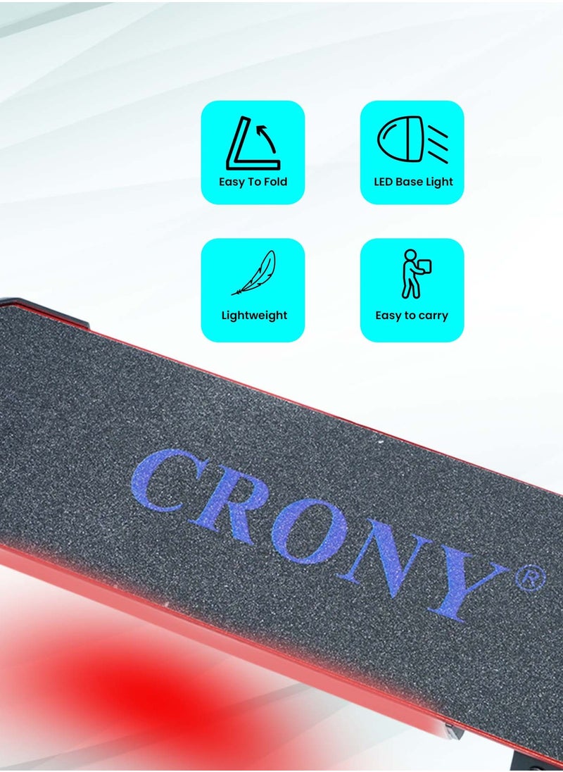 Crony S32 Children's Electric Scooter – 130W Motor, 10-16KM/H Speed, 21V/2.5AH Battery, 5-8KM Range, Foldable & Portable, Aluminum Alloy Frame, LED Display & Lights, Foot Brake, Safe Electric Scooter for Kids, Teens, and Young Riders, Easy-to-Use E-Scooter for Beginners, Eco-Friendly Battery-Powered Ride for Children, Lightweight Kids Motorized Scooter, Electric Kick Scooter for Toddlers, Small & Kid-Friendly E-Scooter, 100KG Max Load, LED Light Base, Safe Braking System, Ideal for Short Commutes, Charging Time 2-3 Hours, Compact Design for Easy Storage, Easy Folding Mechanism, Durable and Sturdy Frame,Perfect Scooter for Outdoor Adventures, Youth Electric Rideable, Portable Electric Scooter with Safety Features, Ideal for Kids Who Want to Explore, Fun and Practical Scooter for Family Rides, Suitable for Youth Riders, Electric Scooter with Speed Control for Safe Riding, Perfect Gift for Kids and Teens，Red  - Image 3