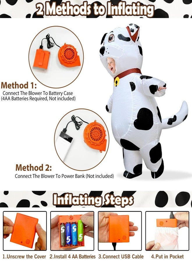Camlinbo Halloween Inflatable Dalmatian Costume for Kids, Full Body Blow Up Animal Dog Costumes for Halloween Cosplay Party - Image 3