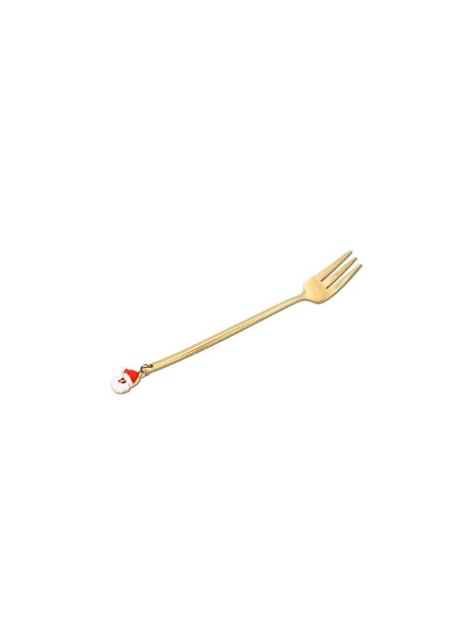 Creative Christmas Stainless Steel Tableware Coffee Mixing Dessert Spoon Fork Hand Gift Set