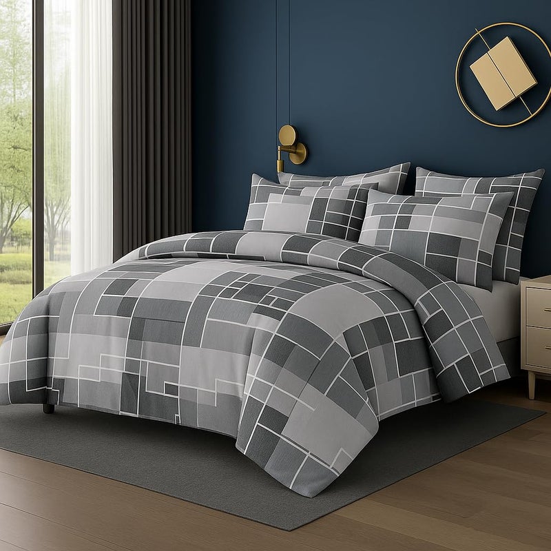 Amali  4 Pieces Bedsheet Set Single Size (120 x 200+35cm) Including 1 Duvet Cover 1 Fitted Sheet 1 Oxford & 1 Standard Pillowcases Durable & Long Lasting Quality - Image 1