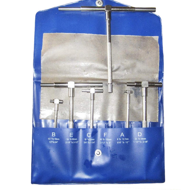 HFS(R) Telescoping Gauge Set Precision T-Bore Hole Gauges with Pouch 5/16" - 6" Range 6pcs - Image 3