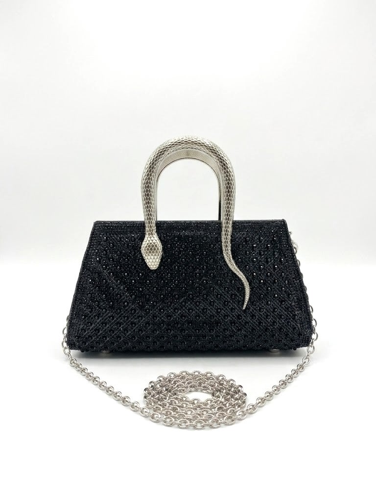 Viny Luxury Rhinestone Shoulder Bag – Snake Handle - Image 3