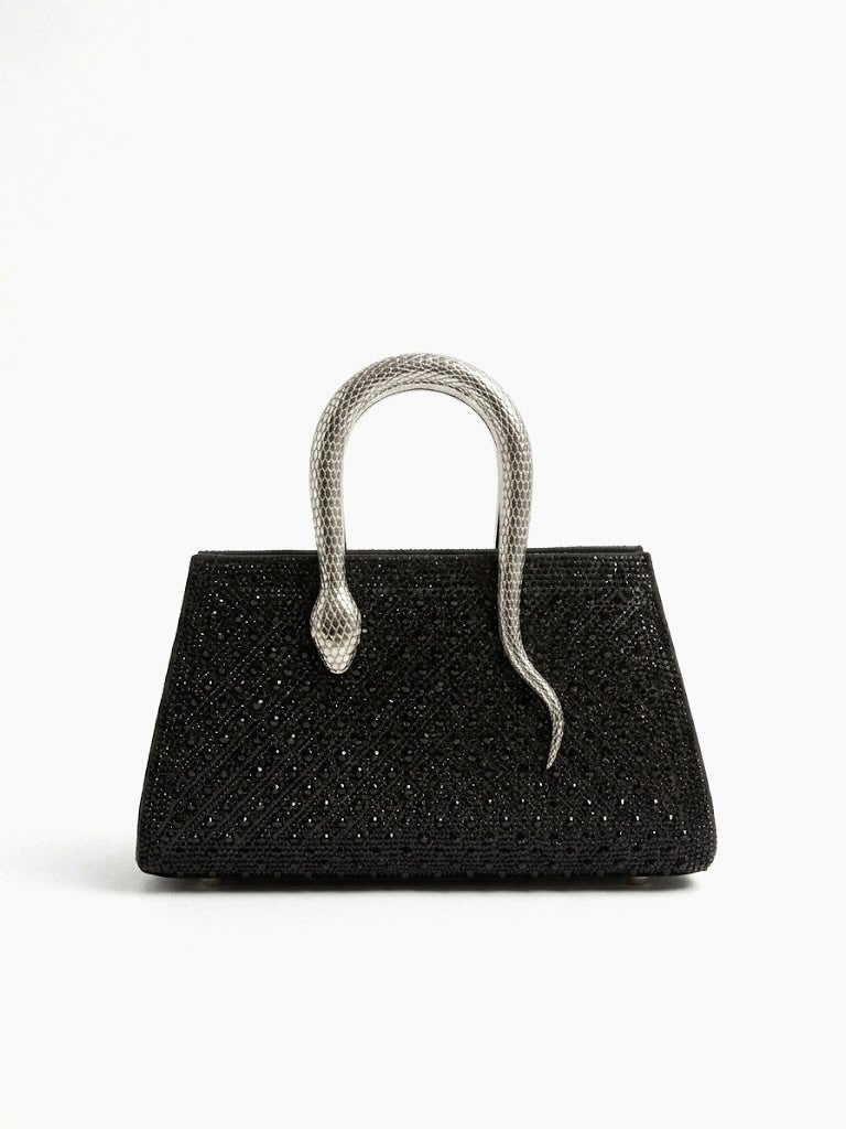 Viny Luxury Rhinestone Shoulder Bag – Snake Handle - Image 1