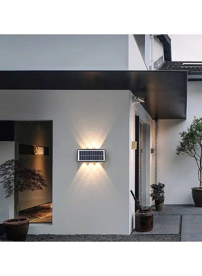 Sun Power 6 watt Solar Powered Outdoor Wall Lights for Home Garden Landscape Lighting, 2 Modes LED Flood Lights warm light - Image 4