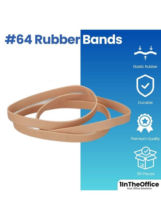 1InTheOffice Rubber Band Size 64 Rubber Bands 64 Thick Rubber Bands Heavy Duty Rubber Bands Beige Size 64 95 Pack  - Image 3