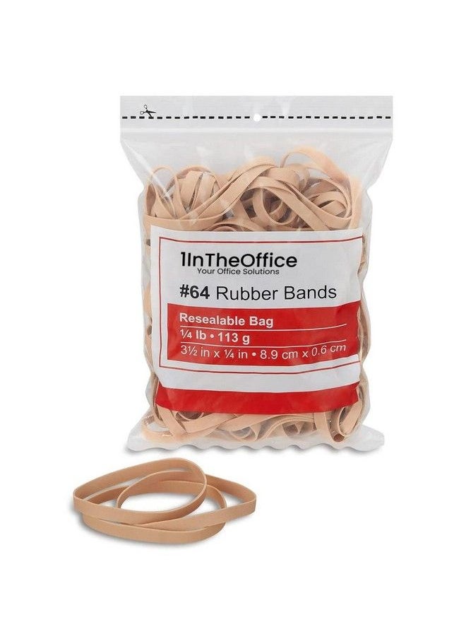 1InTheOffice Rubber Band Size 64 Rubber Bands 64 Thick Rubber Bands Heavy Duty Rubber Bands Beige Size 64 95 Pack  - Image 1