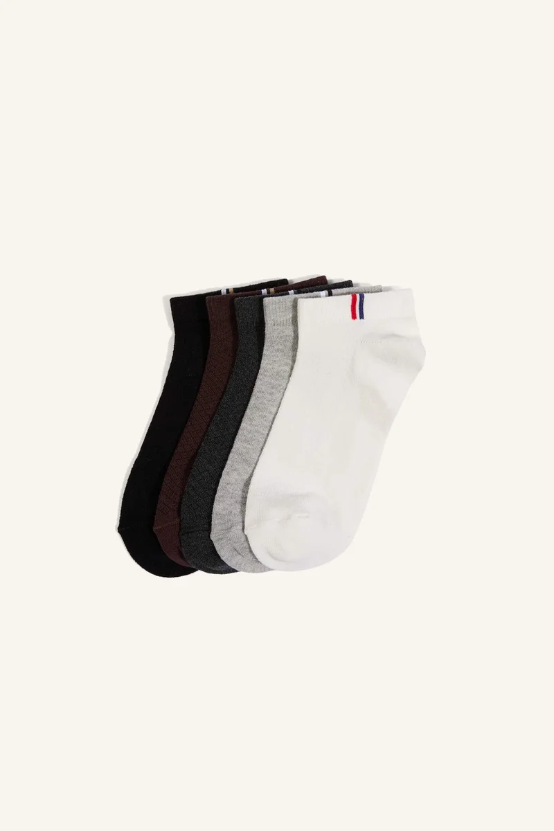 Man 5 Piece Cotton Ankle Socks