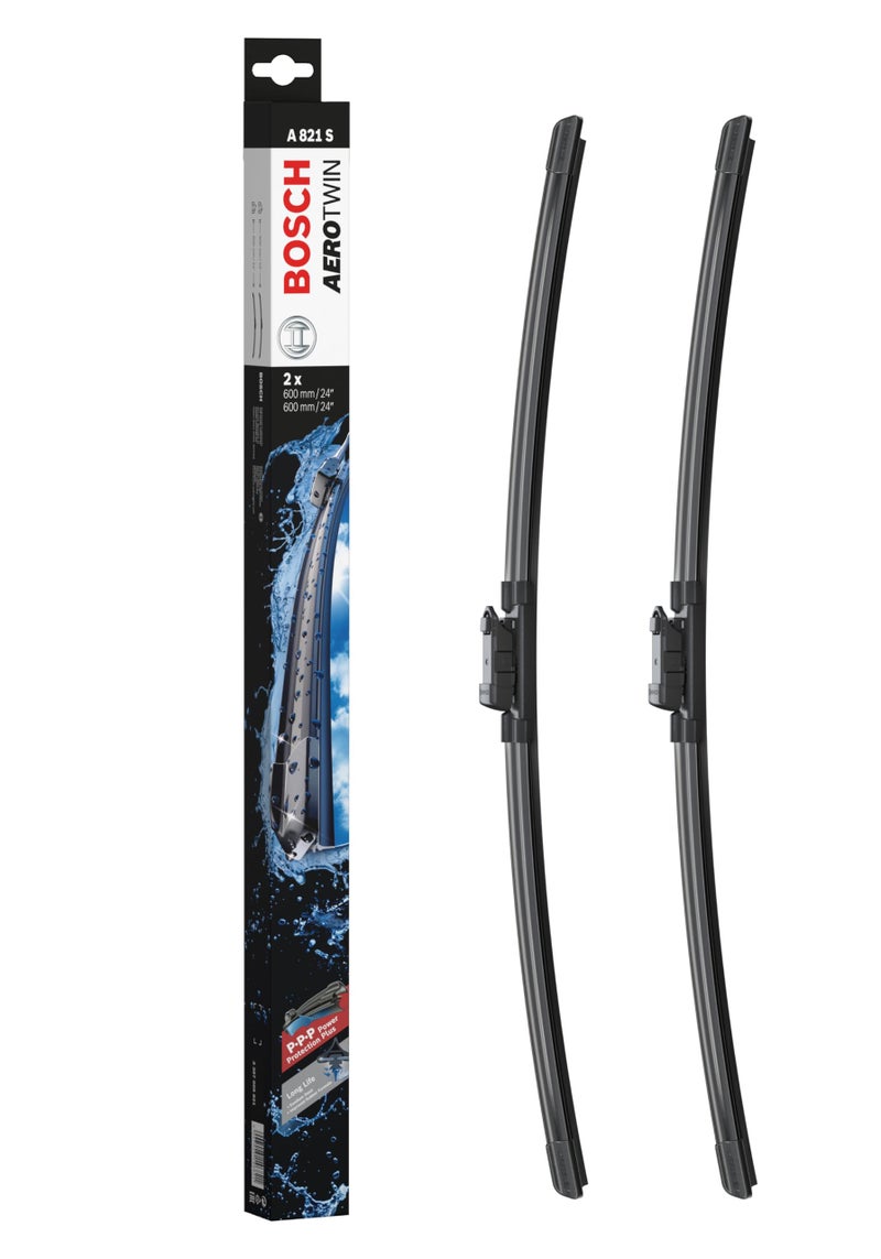 Bosch Wiper Blade Aerotwin A821S, Length: 600mm/600mm – Set of Front Wiper Blades - Only for Left-Hand Drive (EU) - Image 5