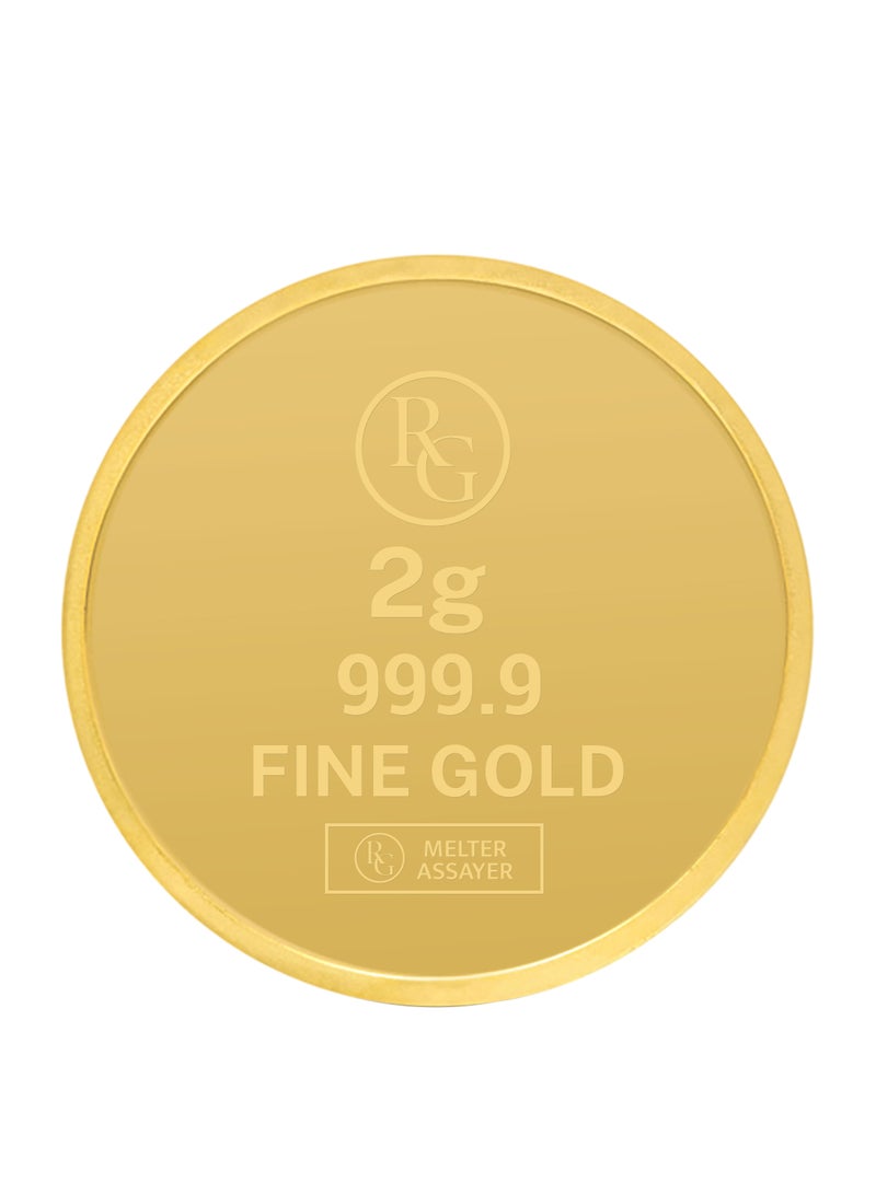RG REFINERY Rafmoh Bullion 2 Gram 24k Gold Coin with Ganesh Design - 2 Grams Gold Coin 24KT 999.9 Purity - Image 3