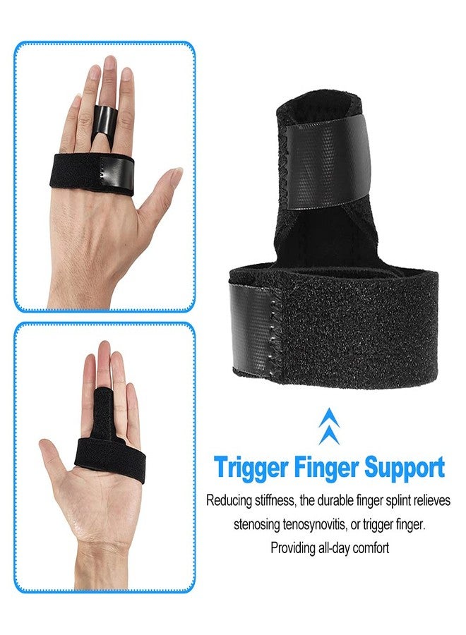 Denpetec Trigger Finger Splint, Lightweight Durable, Non Slip Adjustable Strap, for Thumb, Index, Middle, Ring, Little Finger, Finger Pain Relief and Sport Injuries(Black) - Image 3