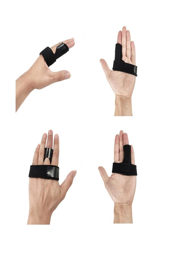Denpetec Trigger Finger Splint, Lightweight Durable, Non Slip Adjustable Strap, for Thumb, Index, Middle, Ring, Little Finger, Finger Pain Relief and Sport Injuries(Black) - Image 1
