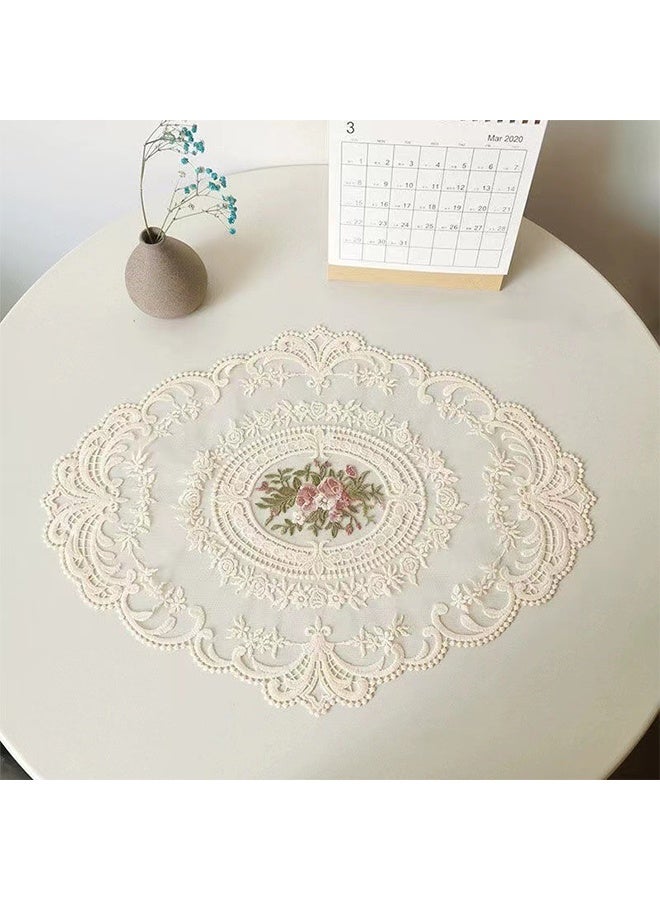 Retro French Style Lace Placemats Fashionable Embroidered Cup Mat vase mat - Image 3