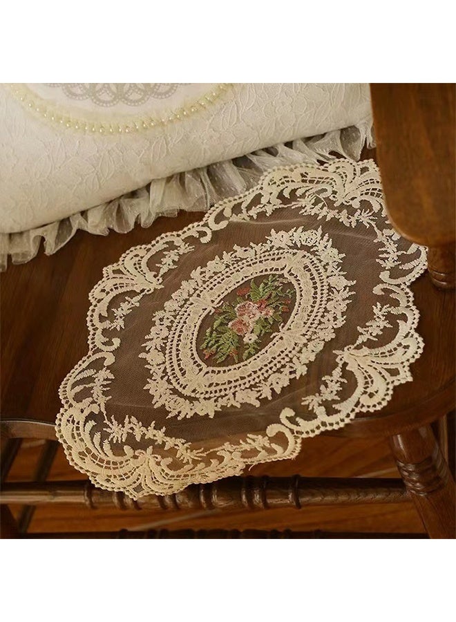 Retro French Style Lace Placemats Fashionable Embroidered Cup Mat vase mat - Image 5