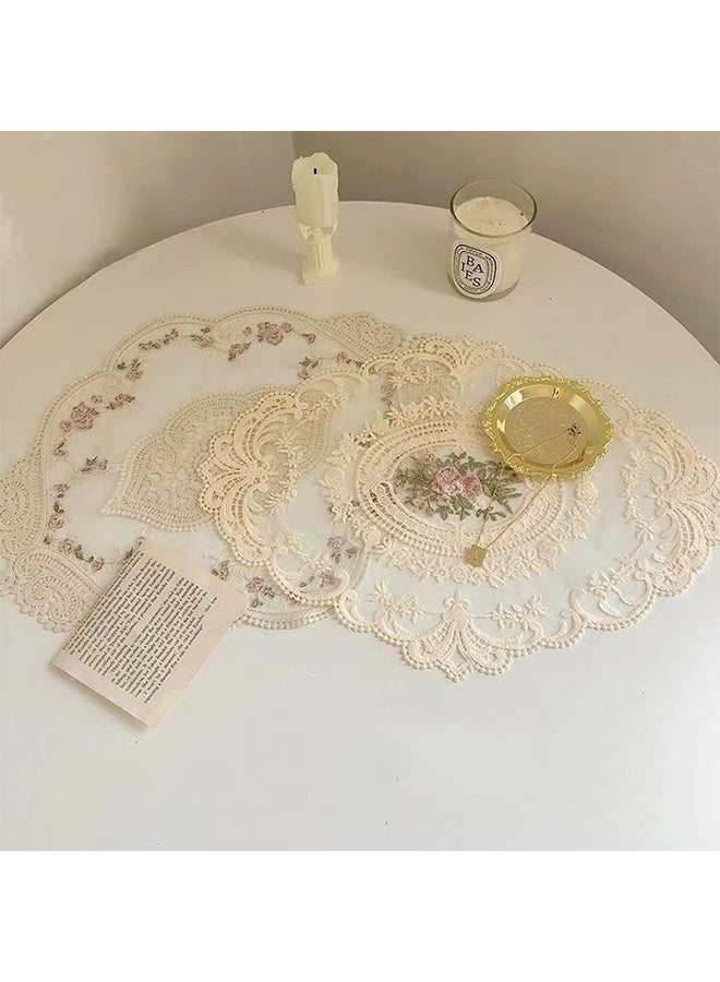 Retro French Style Lace Placemats Fashionable Embroidered Cup Mat vase mat - Image 4