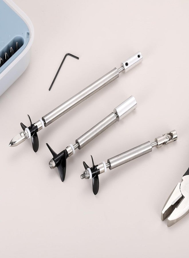 MECCANIXITY Drive Shaft W Propeller and Coupling Joint for RC Boat Coupler Assemble Kit, L100mm Shaft, L50mm Sleeve, D55mm Four Propeller, Fit for 3 mm Motor Shaft - Image 5