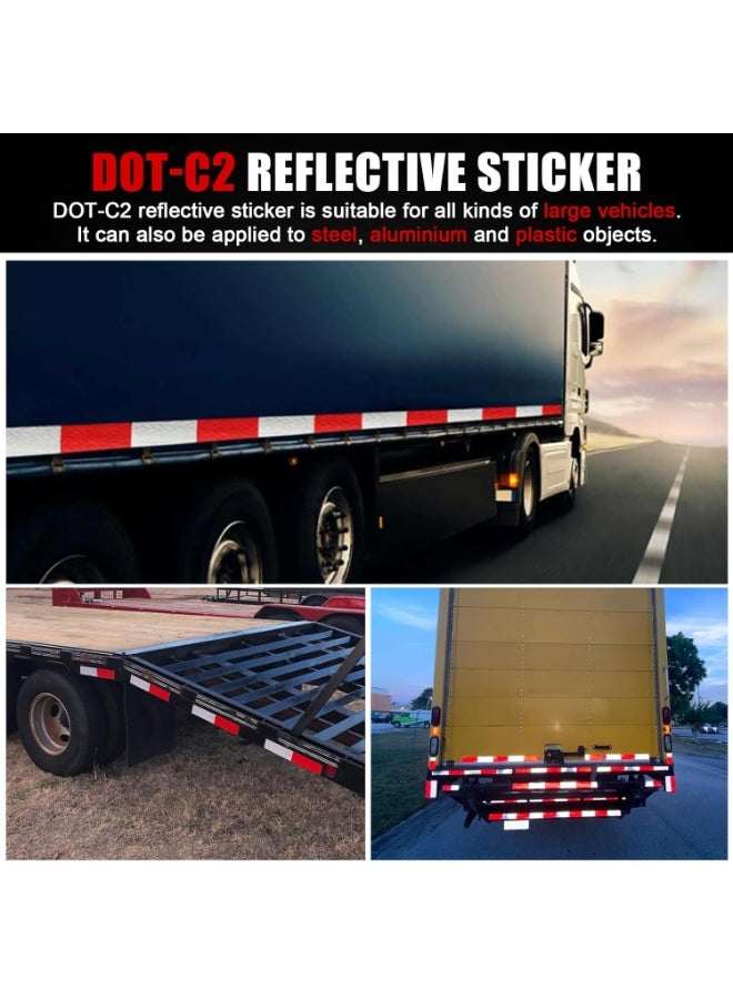 Bukela DOT-C2 Reflective Tape, Bright White Red Safety Tape Outdoor Waterproof Reflective Stickers for Large and Heavy Vehicles, Trailers, Trucks, Driveway, Boats, Signs, 5cm*10m, 1 Roll - Image 5