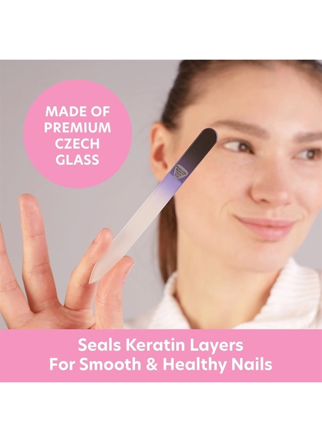 Bona Fide Beauty - Bona Fide Beauty Glass Nail Files, Manicure Glass Fingernail Files with Cases, Gentle Precision Filing, Leaves Nails Smooth - 1-Piece Premium Czech Glass Files - Image 1