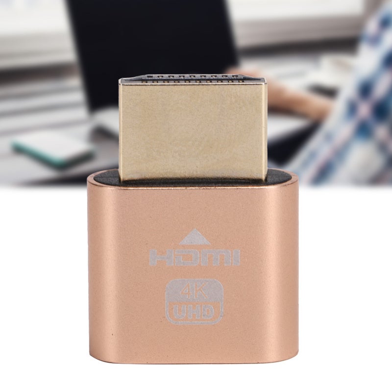 4K Display Emulator Aluminum Alloy Golden - Low Power Consumption No Heat, Plug And Play Hot Swappable Dummy Plug For All Systems Support - Image 1