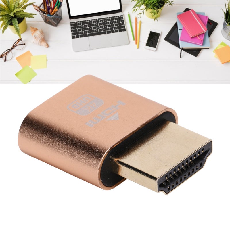 4K Display Emulator Aluminum Alloy Golden - Low Power Consumption No Heat, Plug And Play Hot Swappable Dummy Plug For All Systems Support - Image 5