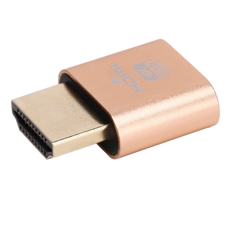 4K Display Emulator Aluminum Alloy Golden - Low Power Consumption No Heat, Plug And Play Hot Swappable Dummy Plug For All Systems Support - Image 3