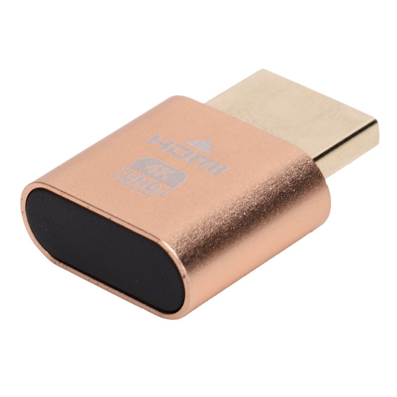 4K Display Emulator Aluminum Alloy Golden - Low Power Consumption No Heat, Plug And Play Hot Swappable Dummy Plug For All Systems Support - Image 2