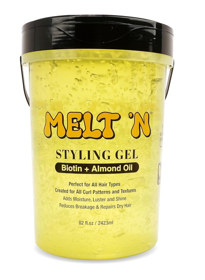 EBIN NEW YORK EBIN NEW YORK Melt'n Styling Gel Biotin and Almond Oil Infused 82oz - Strengthens Hair and Moisture Retenetion, Strong Hold Styling, Protects Hair from Damage, Gives High Shine, No Frizz or Breakage  - Image 1