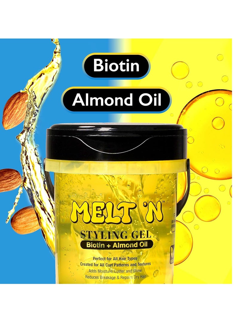 EBIN NEW YORK EBIN NEW YORK Melt'n Styling Gel Biotin and Almond Oil Infused 82oz - Strengthens Hair and Moisture Retenetion, Strong Hold Styling, Protects Hair from Damage, Gives High Shine, No Frizz or Breakage  - Image 3