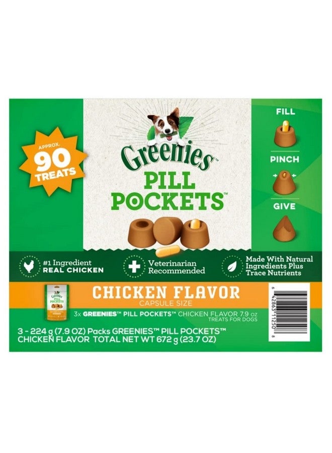 Greenies Chicken Flavor Capsule Size Pill Pockets Treats for Dogs 3 /7.9 Oz Net Wt 23.7 Oz - Image 2