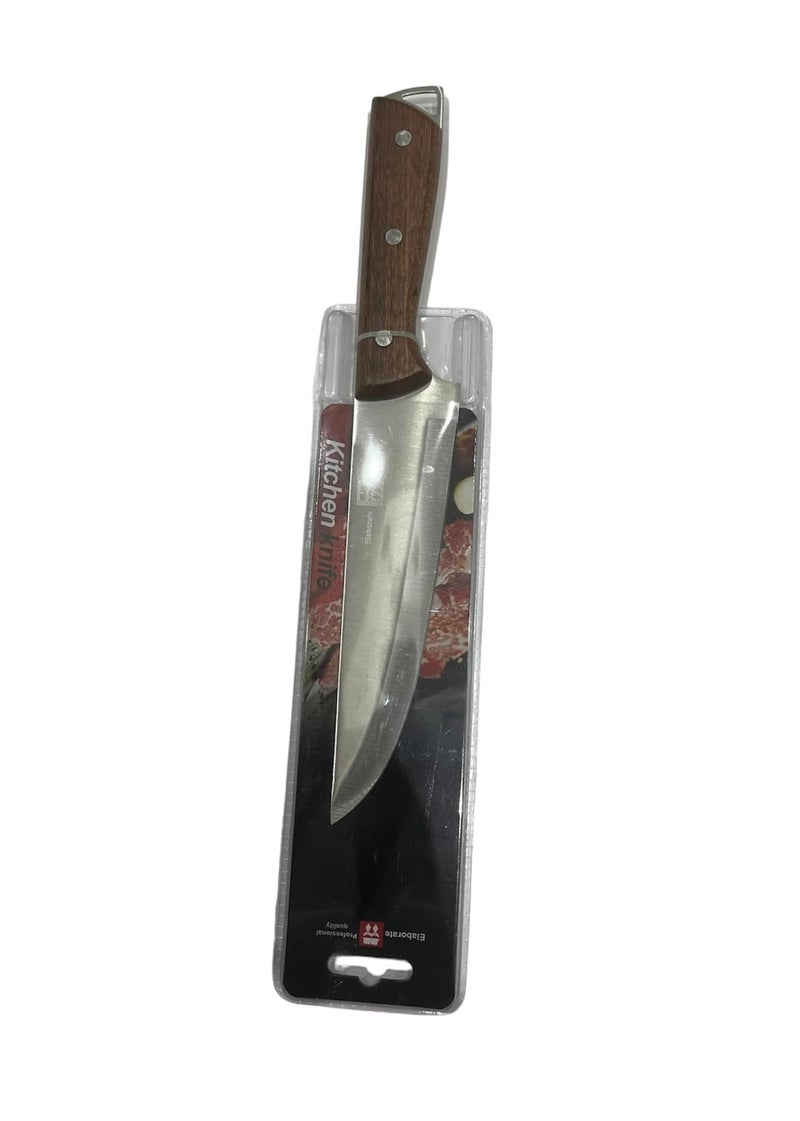 Kitchen knife with wooden handle (L:18) plate 18 cm L for cutting meats and vegetables and cheese 7 inches - Image 1