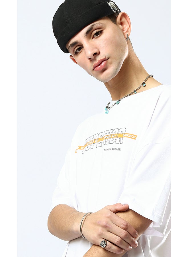 RAVIN "Superior" Elbow-Sleeves Relaxed Tee - White  - Image 4