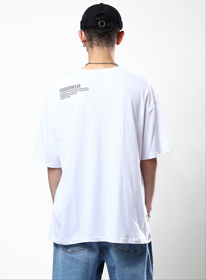 RAVIN "Superior" Elbow-Sleeves Relaxed Tee - White  - Image 3