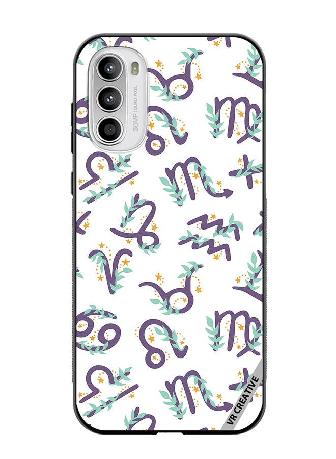 VR CREATIVE Protective Case Cover For Motorola Moto G82 Cute Vector Pattern With Zodiac Sign Design Multicolour - Image 1