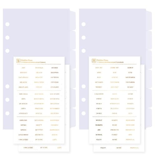 DY.2ten Clear Binder Dividers for 6-Holes Ring Binder, 1/6 Cut Tabs, A6 Size, Sturdy Plastic Dividers with 6 Tabs for School Office Home, 2 Sets, 12 Dividers, 2 Tab Stickers. - Image 1