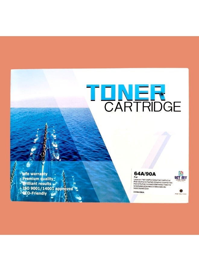 LET MY 90A-64A BLACK TONER CARTRIDGE Compatible For HP LaserJet P4014 P4015n P4015x P4515n P4515x M4555 MFP Enterprise M600 M601 M602 M603 Printer - Image 1