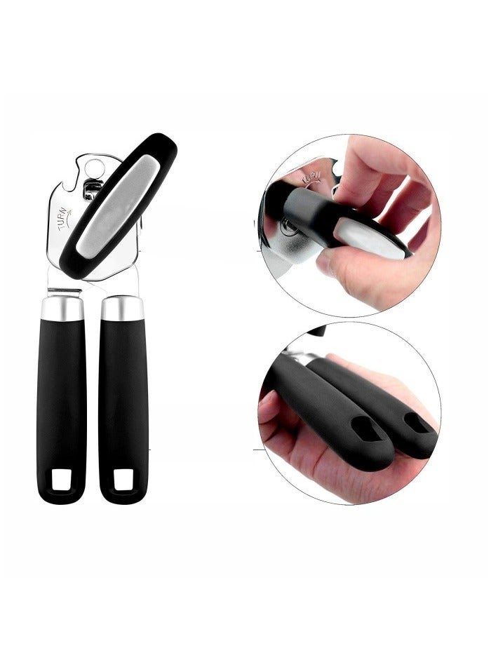 Classic Multifunction Can Opener and Bottle Opener Easy to Use, Razor Sharp Stainless Steel Cutting Wheel, Soft Ergonomic Handle - Image 3