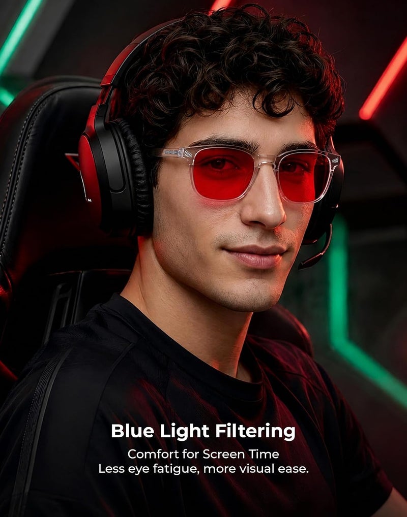 TIJN Precision processed material Sleep Glasses with Blue Green Light Blocking, Red Light Lens for Computer Gaming, Screen Fatigue & UV Protection Trendy widespread design - Image 2