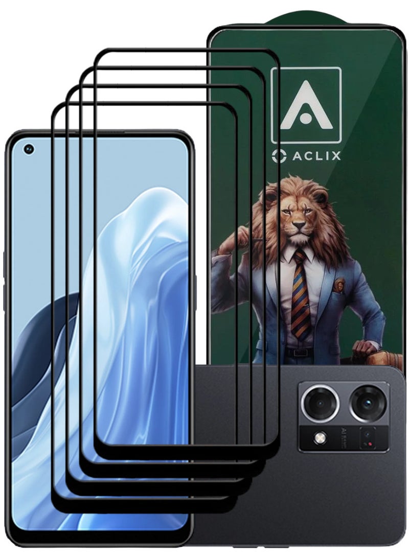 ACLIX 4 Pieces Antistatic ESD Dustproof Premium Quality High Definition Tempered Glass Screen Protector Designed For Oppo Reno7 - Image 1