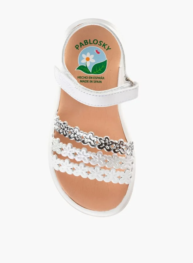 Pablosky Girls Strap Sandals With Hook And Loop Closure