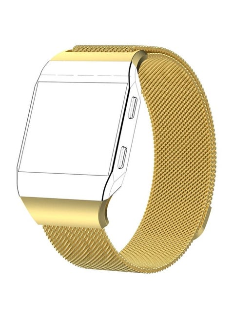 Replacement Strap For FITBIT Ionic Milanese Watch Band, Large Size : 24X2.2cm Golden