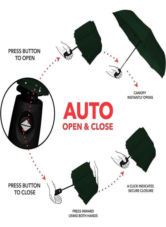 REXERA Umbrella Automatic Open Travel Umbrella with Wind Vent,Umbrella big size for men, Umbrella for girls, Umbrellas for rain,Windproof Umberalla Large for Man,Women|children - (GREEN) - Image 5