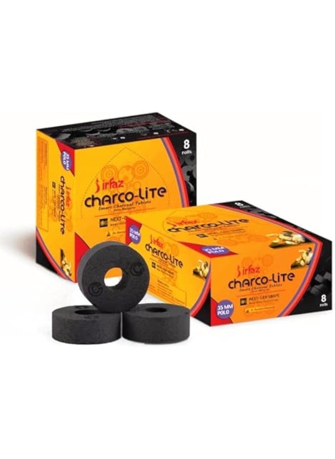 ALSAQER Irfaz Charco lite Polo Bakhoor Charcoal (80 Piece-35 mm x 2 Pack Compo ) | Irfaz Incense Smart Charcoal  - Image 1