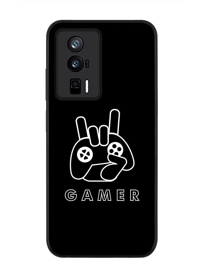 Stylizedd حافظة حواف سوداء متينة لهاتف Xiaomi Poco F5 Pro 5G / Xiaomi Redmi K60 / Xiaomi Redmi K60 Pro - حافظة مرنة رقيقة من مطاط TPU مقاومة للصدمات - للاعبين - Image 1