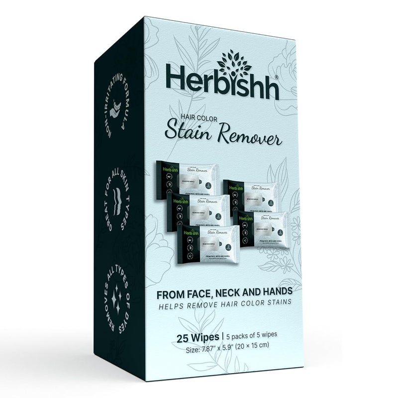Herbishh Hair Color Stain Remover Wipes Gentle Formula for Dye Cleanup SkinFriendly Travel Pack Pack of 5 - Image 2