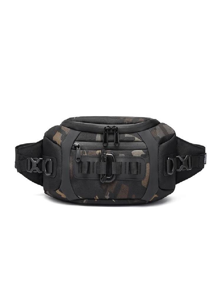 Eckek - OZUKO New Sports Waist Bag Men's Multifunctional Chest Bag Tactical Small Chest Bag - Image 1